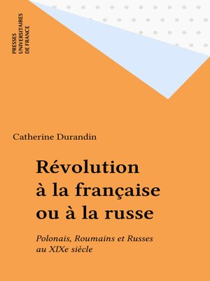 cover image of Révolution à la française ou à la russe